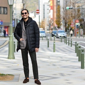 Какие монки носить с серым пиджаком