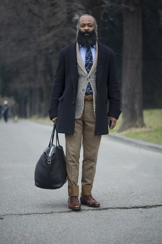 Какие длинные пальто носить с серым пиджаком