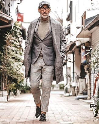 Какие длинные пальто носить с серым пиджаком