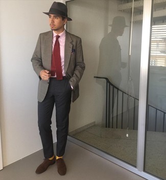 Какие оксфорды носить с серым пиджаком