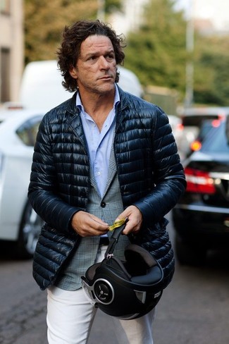 Как носить серый пиджак с белыми брюками чинос