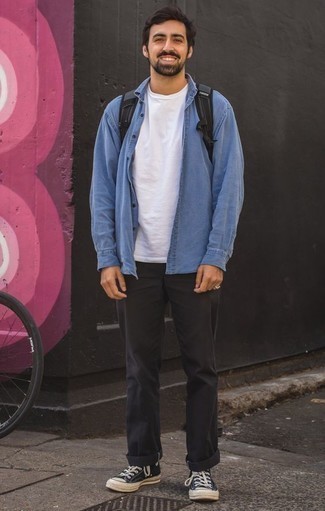 С чем носить серый рюкзак из плотной ткани мужчине