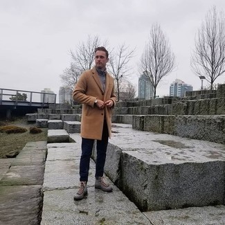 С чем носить серые ботинки из плотной ткани мужчине