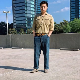 С чем носить серые лоферы из плотной ткани мужчине