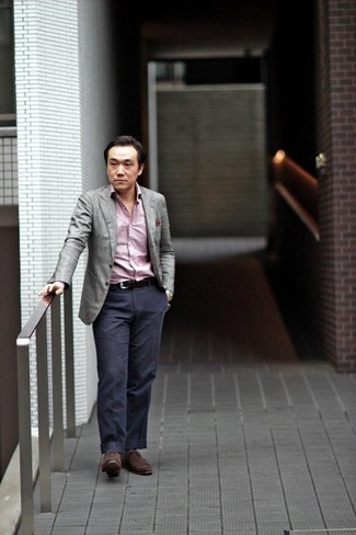 С чем носить серый пиджак в клетку мужчине лето