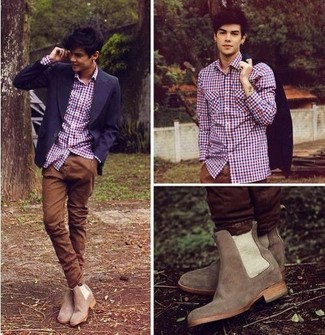 Какие пиджаки носить с серыми ботинками челси мужчине