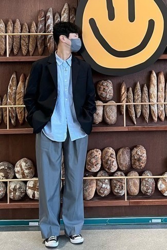 Какие пиджаки носить с серыми брюками чинос