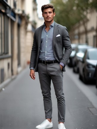 Какие пиджаки носить с серыми брюками чинос