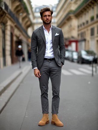 Какие пиджаки носить с серыми брюками чинос