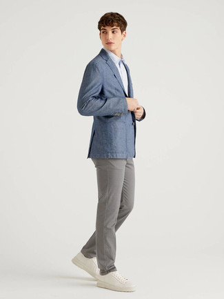 Какие пиджаки носить с серыми брюками чинос