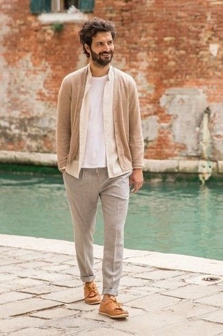 Какие топсайдеры носить с серыми брюками чинос