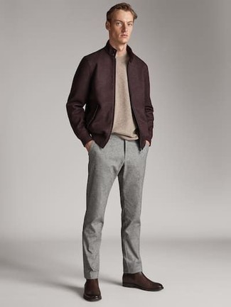 Какие ботинки челси носить с серыми брюками чинос