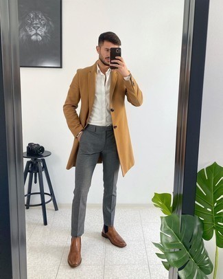 Какие ботинки челси носить с серыми брюками чинос