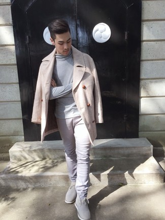 Какое полупальто носить с серыми брюками чинос