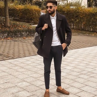 Какое полупальто носить с серыми брюками чинос