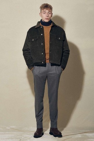 Какие водолазки носить с серыми брюками чинос