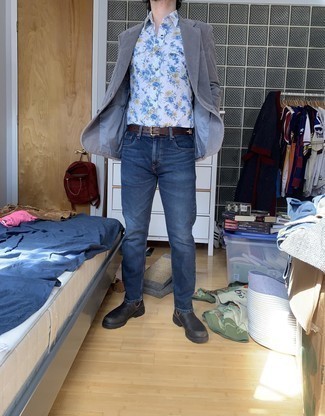 С чем носить серый вельветовый пиджак мужчине