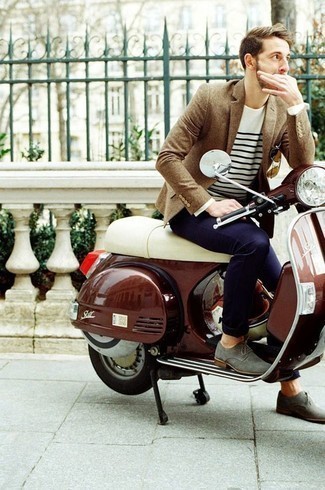 Какие пиджаки носить с серыми туфлями дерби