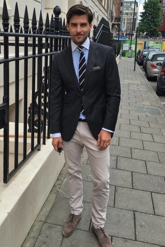 С чем носить серые туфли дерби