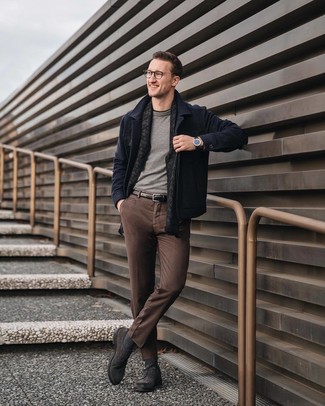 С чем носить серые туфли дерби