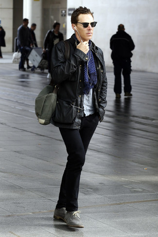 С чем носить серые туфли дерби