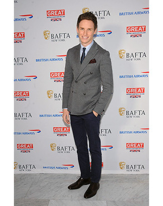 Какие туфли дерби носить с серым двубортным пиджаком