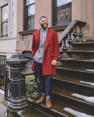 С чем носить серый двубортный пиджак мужчине