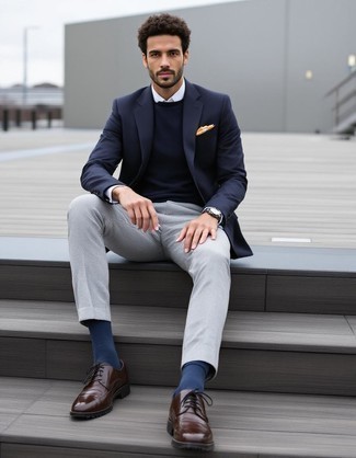 Какие пиджаки носить с серыми классическими брюками мужчине