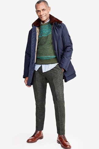 Какие ботинки броги носить с серыми классическими брюками