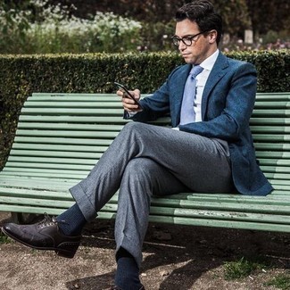 Какие броги носить с серыми классическими брюками