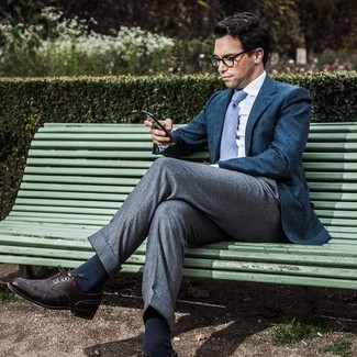 Какие броги носить с серыми классическими брюками