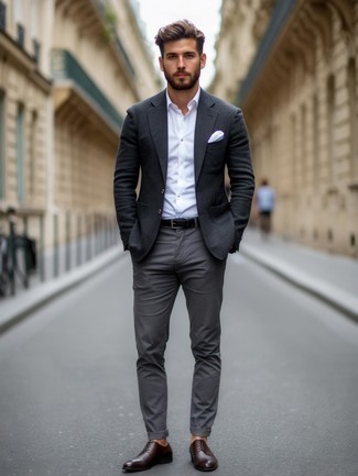 С чем носить серые классические брюки в 30 лет мужчине