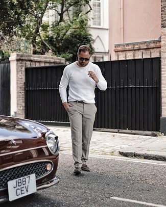 С чем носить серые классические брюки мужчине весна