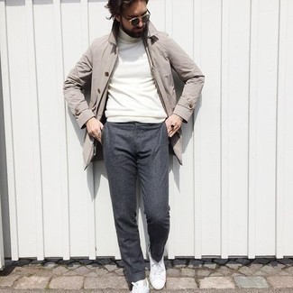 С чем носить серые классические брюки мужчине весна