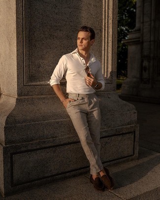 С чем носить серые классические брюки в 30 лет мужчине