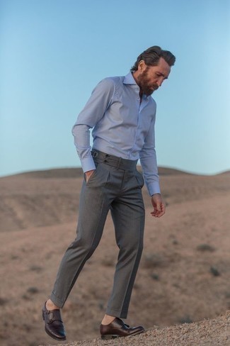 Какие монки носить с серыми классическими брюками