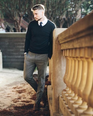 Какие монки носить с серыми классическими брюками