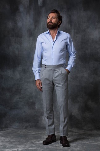 Какие монки носить с серыми классическими брюками