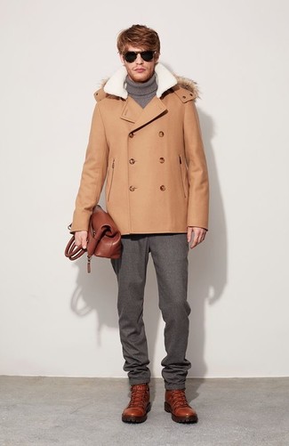 Какие рабочие ботинки носить с серыми классическими брюками мужчине