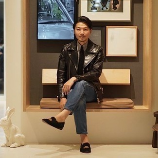 Какие косухи носить с серой классической рубашкой мужчине