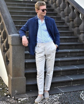 С чем носить серые эспадрильи мужчине