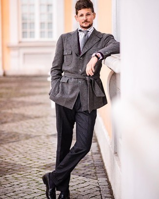 Какие кардиганы носить с серой полевой курткой