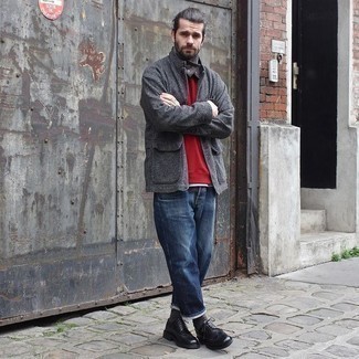 С чем носить серую полевую куртку