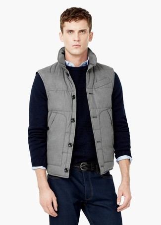 С чем носить серую куртку без рукавов мужчине