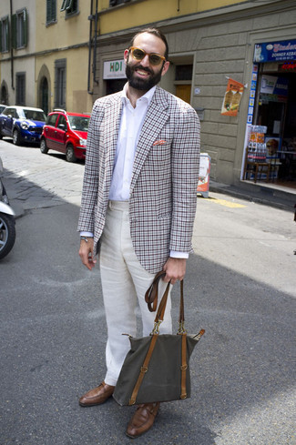 С чем носить серый пиджак в мелкую клетку мужчине