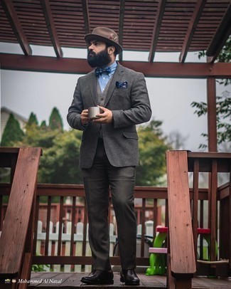 С чем носить серый пиджак в мелкую клетку мужчине