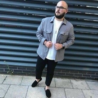 Какие брюки чинос носить с серой курткой харрингтон