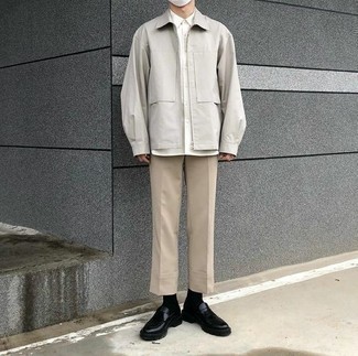 С чем носить серую куртку харрингтон