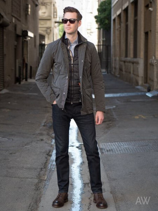 С чем носить серую куртку харрингтон