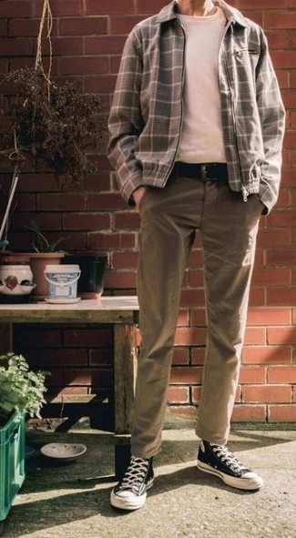 С чем носить серую куртку харрингтон